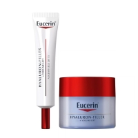 Eucerin - Набор для базового ухода: крем для кожи вокруг глаз 15 мл + ночной крем 50 мл eucerin ночной антивозрастной крем для ухода за кожей hyaluron filler