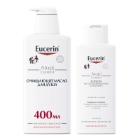 Eucerin - Набор для атопичной кожи: масло для душа 400 мл + лосьон 250 мл набор для упаковки жёлтый металлик бант лента