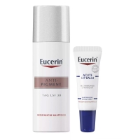 Eucerin - Набор для ухода за кожей: бальзам для губ, 10 мл + крем дневной SPF30+, 50 мл eucerin бальзам для губ увлажняющий успокаивающий туба 10 мл