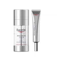 Eucerin - Набор для увлажнения кожи: крем для кожи вокруг глаз 15 мл + ночной эксфолиант-сыворотка 30 мл eucerin гиалурон филлер сыворотка эксфолиант ночная фл 30 мл