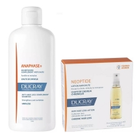 Ducray - Набор против выпадения волос: шампунь 400 мл + лосьон от выпадения волос для женщин 3 x 30 мл