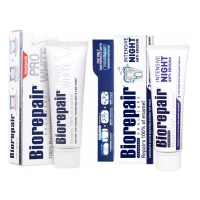 Biorepair - Набор зубных паст для сохранения белизны, 2х75 мл пенка для полости рта waterdent антибактериальная 50 мл