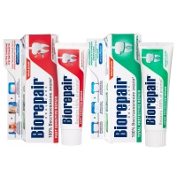 Biorepair - Набор зубных паст для чувствительных зубов, 2х75 мл игрушка для собак mascube для чистки зубов кости sm032 019 синяя