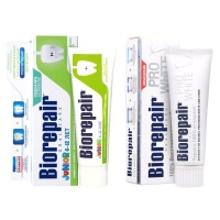 Biorepair - Набор зубных паст для всех членов семьи, 2х75 мл biorepair набор для полости рта для всей семьи зубная паста 75 мл 50 мл