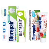 Biorepair - Набор детских зубных паст: Strawberry 50 мл + Mint 75 мл 24 grams набор ароматических свечей на подставке с ароматом шампанское 200