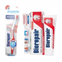 Фото Biorepair - Набор для чувствительных зубов: зубная паста 75 мл + зубная щетка
