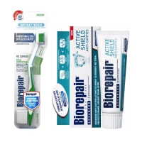 Biorepair - Набор для защиты эмали: зубная паста 75 мл + зубная щетка biorepair зубная щетка д защиты десен ультрамягкая