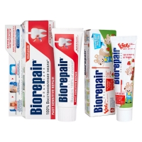 Biorepair - Набор для полости рта для всей семьи: зубная паста 75 мл + 50 мл набор карточек с рисунками домино логопедическое звук [ц] для детей 4 7 лет