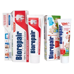 Фото Biorepair - Набор для полости рта для всей семьи: зубная паста 75 мл + 50 мл