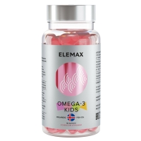 Elemax - Детский комплекс Omega-3 Kids с витаминами Е и Д и вкусом клубники, 90 жевательных капсул мульти табс малыш от 1 до 4лет со вкусом малины и клубники таб жеват 30 шт