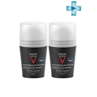 Vichy - Набор Мужской Дезодорант для чувствительной кожи 48 ч, 50 мл х 2 шт дезодорант шариковый анти стресс 72ч vichy виши 50мл