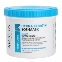 Фото Aravia Professional - Маска кератиновая для интенсивного питания и увлажнения волос Hydra Keratin SOS-Mask, 550 мл