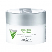 Фото Aravia Professional - Маска для глубокого очищения лица против черных точек Black Head Clay Mask, 150 мл