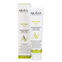 Aravia Laboratories - Крем для умывания с AHA-кислотами 3 в 1 Anti-Acne, 100 мл увлажняющие сливки с фруктовыми экстрактами и кислотами после депиляции