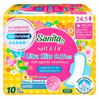 Sanita - Ультратонкие гигиенические прокладки Soft & Fit Ultra Slim 24,5 см, 10  шт