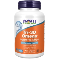 Now Foods - Комплекс Tri-3D Omega, 90 капсул х 1562 мг витамин d now vitamin d 3 1000 me гелевые капсулы 180 шт