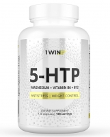 1Win - 5-HTP с магнием и витаминами группы В в капсулах, 120 капсул 1win 5 htp с глицином l теанином и витаминами группы b 120 капсул