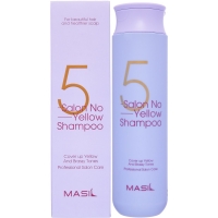 Masil - Тонирующий шампунь против желтизны для осветлённых волос Salon No Yellow Shampoo, 300 мл шампунь для обновления а фиолетовых оттенков волос refresh violet lavender shampoo 44272 300 мл