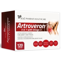Artroveron - Комплекс активных веществ с омега-3 для восстановления хрящевой ткани 5в1, 120 капсул