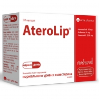 Фото Aterolip - Витаминно-минеральный комплекс для снижения холестерина, 30 капсул