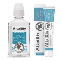 AltaiBio - Набор для полости рта «Липа-календула»: зубная паста 75 мл + ополаскиватель 400 мл фрутоняня напиток яблоко ромашка липа неосветл 200 мл