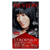 Revlon - Набор для окрашивания волос в домашних условиях: крем-активатор + краситель + бальзам, #12 Blue Black (Иссиня-черный), 130 мл