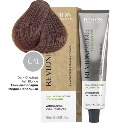 Фото Revlon Professional - Перманентный краситель с маслами холодного отжима, оттенок 6.41 Темный-Блондин Медно-Пепельный, 75 мл