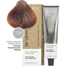 Фото Revlon Professional - Перманентный краситель с маслами холодного отжима, оттенок 7.24 Блондин Переливающийся-Медный, 75 мл