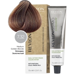Фото Revlon Professional - Перманентный краситель с маслами холодного отжима, оттенок 7.32 Блондин Золотисто-Переливающийся, 75 мл