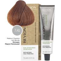 

Revlon Professional - Перманентный краситель с маслами холодного отжима, оттенок 7.41 Блондин Медно-Пепельный, 75 мл