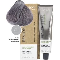 Фото Revlon Professional Revlonissimo - Безаммиачный перманентный веганский краситель с маслами холодного отжима 011 интенсивно пепельный, 75 мл