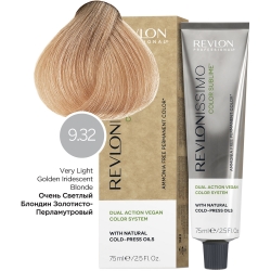 Фото Revlon Professional - Перманентный краситель с маслами холодного отжима, оттенок 9.32 Очень Светлый Блондин Золотисто-Переливающийся, 75 мл