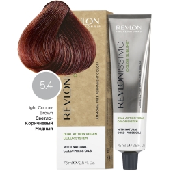 Фото Revlon Professional - Перманентный краситель с маслами холодного отжима, оттенок 5.4, Светло-Коричневый Медный, 75 мл