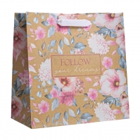 

Подарочная упаковка - Пакет крафтовый квадратный Follow Your Dreams 22 x 22 x 11 см