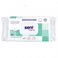 Фото Seni Care Classic - Влажные салфетки для чувствительной кожи 25х20 см, 68 шт