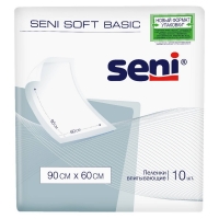 Seni Soft Basic - Впитывающие одноразовые пеленки 90x60 cм, 10 шт