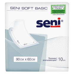 Фото Seni Soft Basic - Впитывающие одноразовые пеленки 90x60 cм, 10 шт