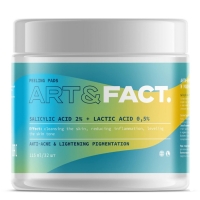 Art&Fact - Анти-акне пэды с салициловой кислотой 2% и молочной кислотой 0,5% для проблемной кожи, 32 шт