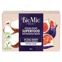 Фото BioMio Vegan Soap Superfood - Натуральное мыло "Инжир и кокос", 90 г