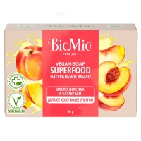 BioMio Vegan Soap Superfood - Натуральное мыло "Персик и ши", 90 г