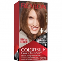 Revlon Professional Colorsilk - Профессионал Набор для окрашивания волос в домашних условиях оттенок 51 Светло-каштановый (крем-активатор + краситель + бальзам) ollin professional performance набор перманентная крем краска для волос оттенок 9 00 блондин глубокий 60 мл окисляющая эмульсия oxy 3% 90 мл