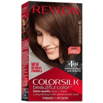 Фото Revlon Professional Colorsilk - Профессионал Набор для окрашивания волос в домашних условиях оттенок 47 Средний ярко-коричневый (крем-активатор + краситель + бальзам)