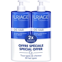 Uriage DS Hair - Набор: мягкий балансирующий шампунь DS 500 мл х 2 шт - фото 1