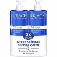 Фото Uriage DS Hair - Набор: мягкий балансирующий шампунь DS 500 мл х 2 шт