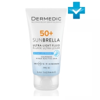 Dermedic Sunbrella - Ультра-легкий солнцезащитный флюид SPF50+ для чувствительной кожи с хрупкими капиллярами, 40 мл