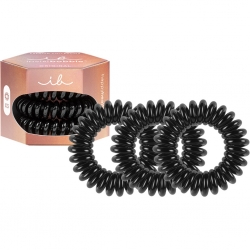 Фото Резинка-браслет для всех типов волос Premium True Black, 3 шт