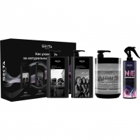 Фото Набор для натуральных волос, большой: шампунь 1 л + кондиционер 1 л + маска 1050 мл + спрей 400 мл