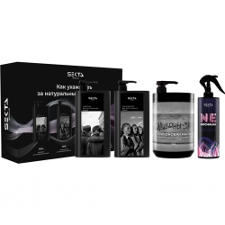 Фото Набор для натуральных волос, большой: шампунь 1 л + кондиционер 1 л + маска 1050 мл + спрей 400 мл