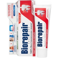 Biorepair Fast Sensitive Repair - Зубная паста для чувствительных зубов, 75 мл витэкс dentavit pro therapy зубная паста для чувствительных зубов реминерация зубной эмали 85