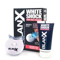 Blanx Whith Shock Treatment and Led Bite - Зубная паста Отбеливающий уход и световой активатор, 50 мл зубная паста интенсивное действие со светодиодной крышкой white shock blanx бланкс 50мл